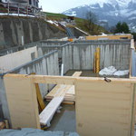 Montage der Holzelementen im November 2014.