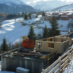 Montage der Holzelementen 2.Etage im November 2014.