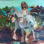 Girl with horse 2018 oil on canvas 200x220