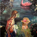 Pink swan 2020 oil on canvas 150x110