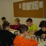 Team 1 am Brett mit von rechts Kay, Marcel, Eric und Muhammed 