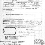 Report of Burial (Begräbnisbericht) für Harold L. Wood.