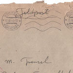 Brief eines Fahnenjunkers aus Rokitzan vom März 1945, Stempel: "Schule f. Fahnenjunker d. Artillerie"