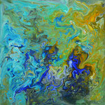 200620 Pouring 1 Acryl auf Holz 30x30