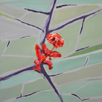 180713 Letzte Blume Gouache auf Papier 40x30 gerahmt x52x42