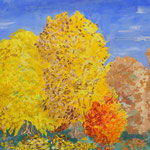 161105 Herbstwald Gouache auf Papier 50x70