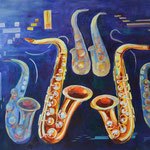 230511 Sax Duo Acryl auf Leinwand 100x120