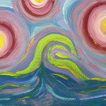 121204 Eruption Gouache auf Papier 70x100