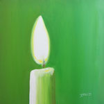 221207  Kerze grün Acryl auf Leinwand 80x80