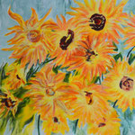 250329 Sonnenblumen Acryl auf Leinwand 80x100
