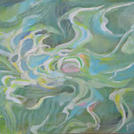 190501 Wasser Gouache auf Papier 30x40 gerahmt 52x62