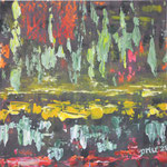 210726 Abstrakte Landschaft Acryl auf Papier 30x30