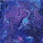 210112 Blaupink Formen Acrylpouring auf Leinwand 30x30