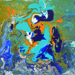 200620 Pouring 2 Acryl auf Holz 30x30