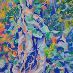 200224 Naturkraft Gouache auf Papier 35x47 gerahmt 52x62