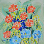 180425 Blumenstrauss Gouache auf Papier 20x20