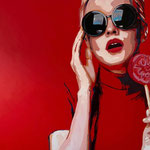 Lady in red 100x150