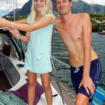 Ein Kurzbesuch auf der Solothurner Yacht Elas von Kim&Claudia mit Lenja&Neele. Hier Kim mit seiner jüngsten Tochter Neele. 
