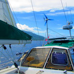 ...und im Hintergrund wird Moorea immer kleiner!