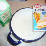 2 blatt gelatine und etwas buttermilch