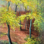 Buchenwald auf Rügen, Pastell<br/>61x47cm, 2024