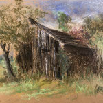 alte Hütte,Pastell<br/21x30cm,2020