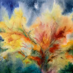 goldener Herbst, Aquarell<br/>36x48cm, 2021