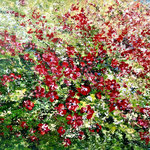 Blühende Scheinquitte,Acryl<br/>42x56cm, 2024