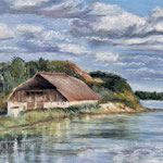 Scheune in Altreddevitz, Pastell<br/>48x63cm,2022