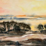 Boddennebel, Aquarell  <br/> 30x40cm, 2018