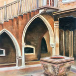 Innenhof des Palazzo Ca'd'Oro, Pastell<br/>61x47cm, 2017