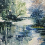 im Spreewald 1, Aquarell <br/>36x48cm, 2019