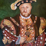 Heinrich VIII,Collage Seidenpapier/Acryl<br/>70x50cnm,2014