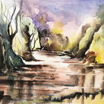 Auenwald, Aquarell <br/> 30x40cm, 2019