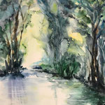 im Spreewald 2,     Aquarell   <br/>48x36cm, 2018