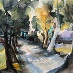 auf dem Heimweg, Aquarell <br/> 30x40cm, 2019