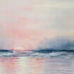 Sonnenuntergang in Neuendorf, Aquarell <br/>  40x30cm, 2019
