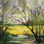 Rapsfeld, Aquarell/Pastell<br/>36x48cm, 2022