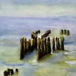 Buhnen, Aquarell<br/>40x30cm, 2024