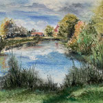 Dorfteich in Pritzhagen, Pastell<br/>36x48cm, 2022