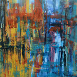 Stadtbummel, Acryl<br/>42x31cm, 2022