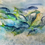 Fischschwarm,Aquarell<br/>32x42cm,2024