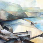 Strand in Kerala, Acryl<br/> 42x56cm,  2012