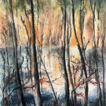 im Grünauer Forst 1,  Aquarell/Pastell  <br/> 48x36cm, 2019