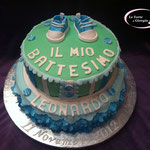 Torta battesimo con ruffle