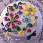 torta fiori quilling