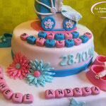 torta battesimo gemelli