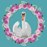 Swan and Roses Wreath