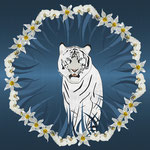 White Tiger Orchid Grass Wreath