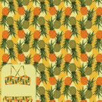 Pineapples Wavy Lines Gold Orange